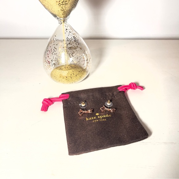 Kate Spade Rose Gold Tone Bow Stud Earrings - Picture 14 of 17